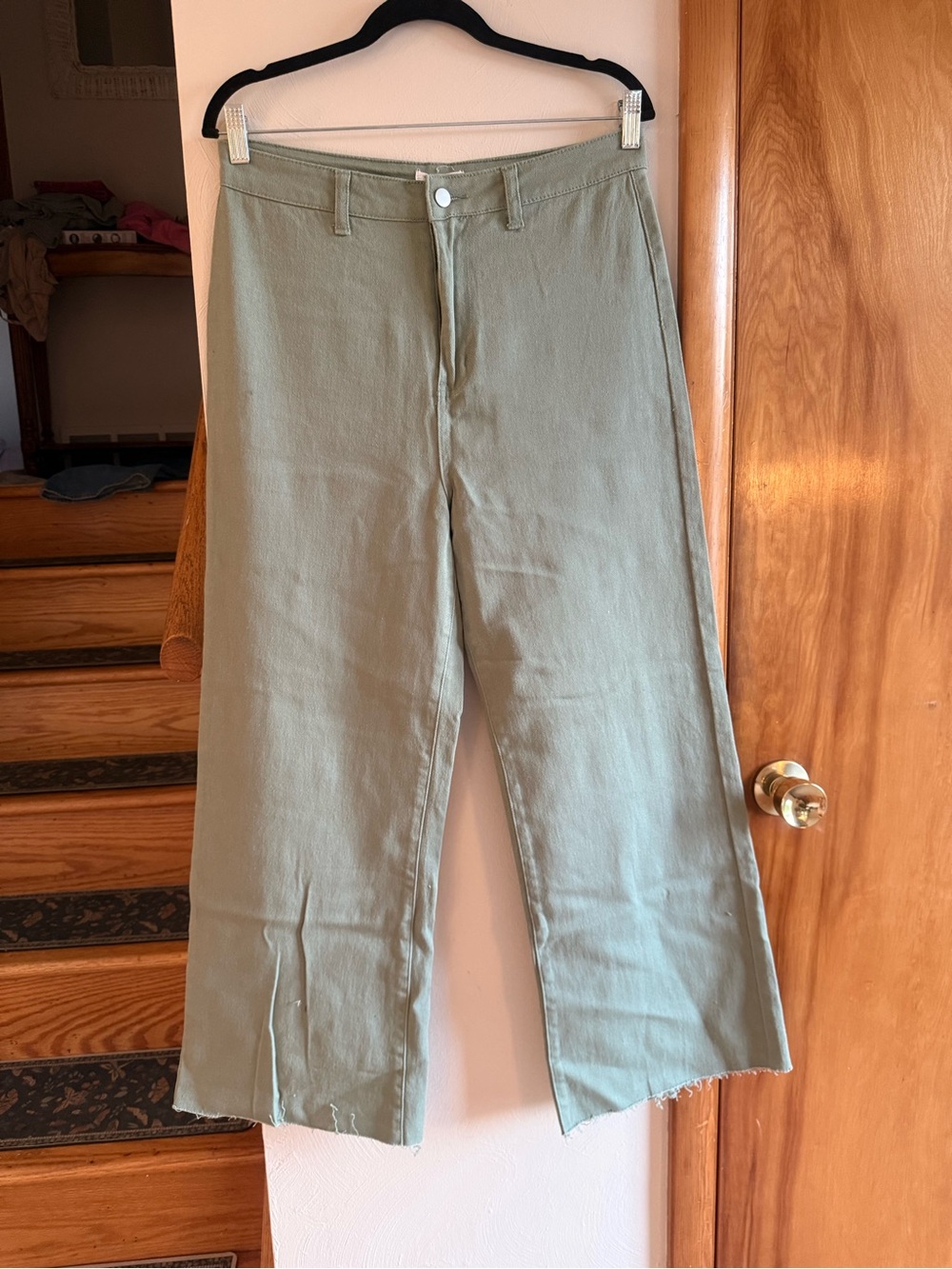Annie Olive Green Boot Cut Pants